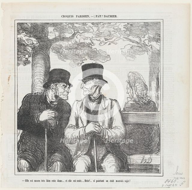 Elle est encore très bien cette dame...et elle est seule, 1864. Creator: Honore Daumier.