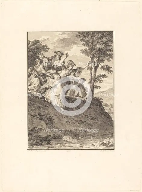 Elle s'élance après lui, 1777. Creator: Antoine Jean Duclos.