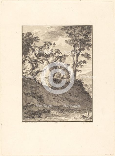 Elle s'élance après lui, 1777. Creator: Antoine Jean Duclos.