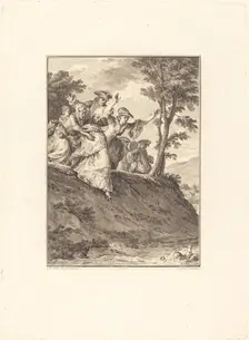 Elle s'élance après lui, 1777. Creator: Antoine Jean Duclos