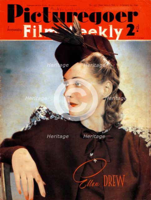 Ellen Drew (1915-2003), American actress, 1940. Artist: Unknown
