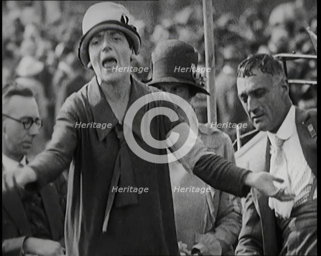 Ellen Wilkinson, Labour Politician Giving a Speech in Support of the General Strike, 1926. Creator: British Pathe Ltd.