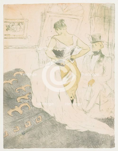 Elles: Woman In a Corset, 1896. Creator: Henri de Toulouse-Lautrec (French, 1864-1901).