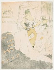 Elles: Woman In a Corset, 1896. Creator: Henri de Toulouse-Lautrec (French, 1864-1901)