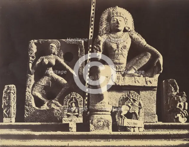 Elliot Marbles and Other Sculpture from the Central Museum Madras: Group 26, May-June 1858. Creator: Captain Linnaeus Tripe.