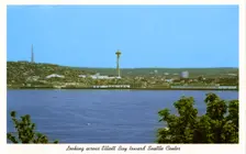 Elliott Bay and the Seattle Center, Washington, USA, 1963
