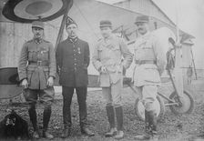 Elliott Cowdin, Lt. Delage, Capt. Thenault, Wm. Thaw, between c1915 and c1920. Creator: Bain News Service