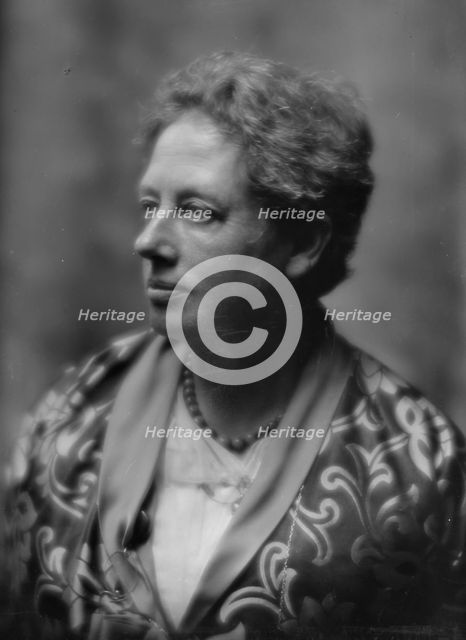 Ellis, Havelock, Mrs., portrait photograph, 1914. Creator: Arnold Genthe.