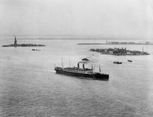 Ellis Island and Harbor, New York, c.between 1900 and 1920. Creator: Unknown