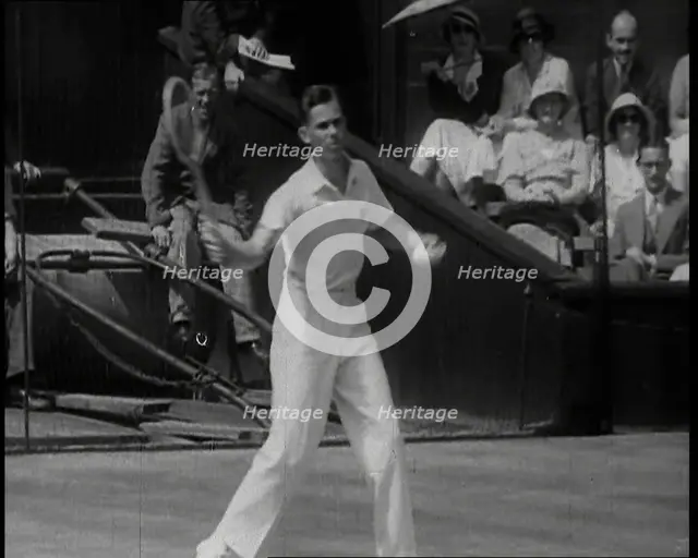 Ellsworth Vines Playing Tennis, 1930s. Creator: British Pathe Ltd.