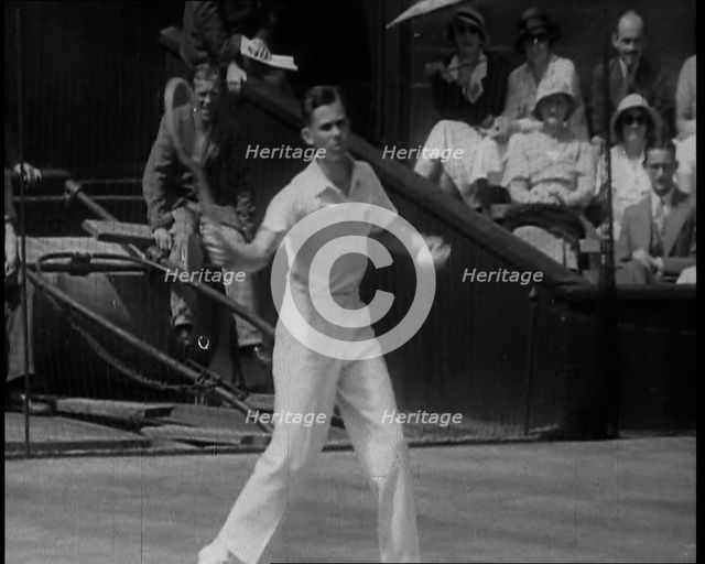 Ellsworth Vines Playing Tennis, 1930s. Creator: British Pathe Ltd.