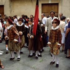 Els Moratons dancing characters involved as a group in the Corpus Christi procession of Pollenç…