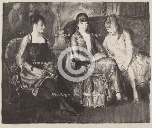 Elsie, Emma and Marjorie, second stone, 1921. Creator: George Wesley Bellows.