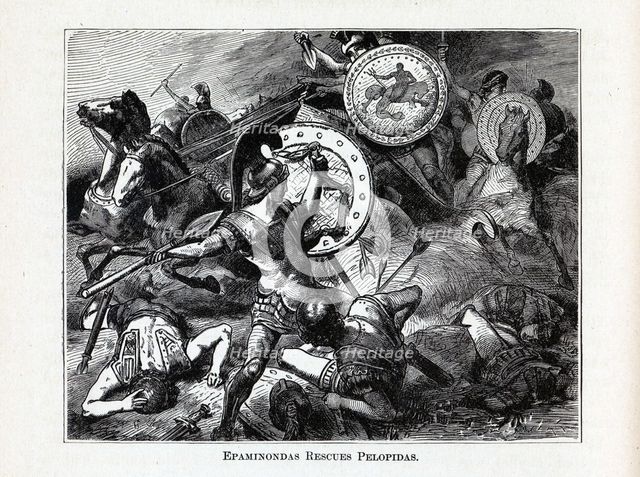 Epaminondas Rescues Pelopidas, 1882. Artist: Vogel, Hermann (1854-1921)