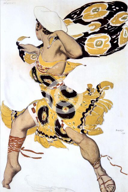 'Ephebe', costume design for a Ballets Russes production of Tcherepnin's Narcisse, 1911. Artist: Leon Bakst