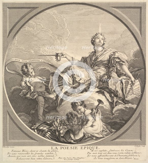 Epic Poetry, ca. 1741. Creator: Claude Augustin Duflos le Jeune.