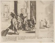 Episode 4: The Young Saint Bernardino preaches to a group of boys while important men a..., 1610-39. Creator: Bernardino Capitelli