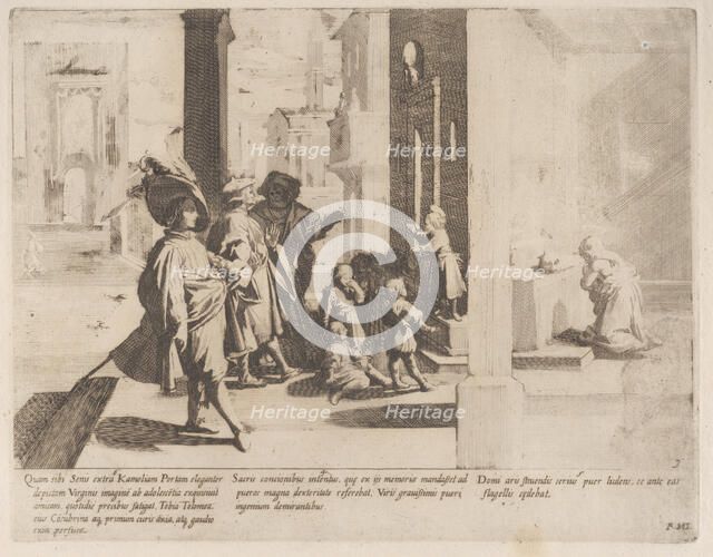 Episode 4: The Young Saint Bernardino preaches to a group of boys while important men a..., 1610-39. Creator: Bernardino Capitelli.