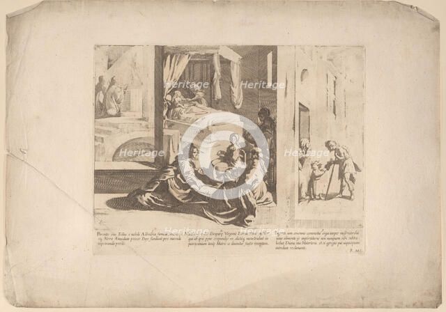 Episode 1: Saint Bernardino's parents pray to God for a son; Episode 2: The Birth of Sa..., 1610-39. Creator: Bernardino Capitelli.