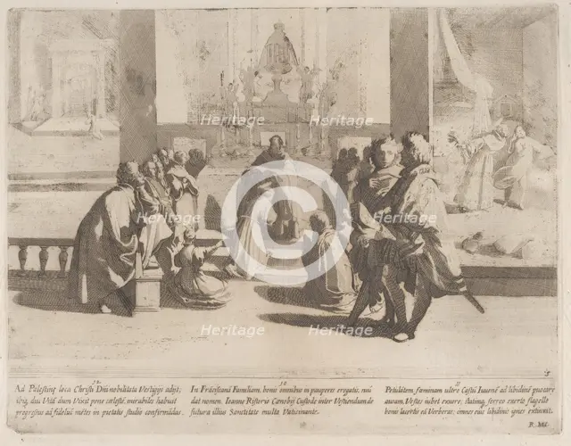 Episode 10: Saint Bernardino enters the Franciscan Order; Episode 11: Saint Bernardino ..., 1610-39. Creator: Bernardino Capitelli.