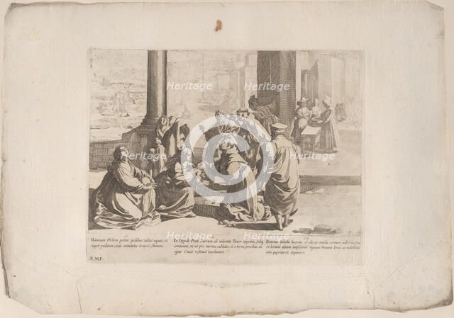 Episode 13: In Prato Saint Bernardino heals a boy attacked by a bull; Episode 14: In Bo..., 1610-39. Creator: Bernardino Capitelli.