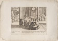 Episode 19: Saint Bernardino's cousin's soul appears to him at her death, while he is p..., 1610-39. Creator: Bernardino Capitelli