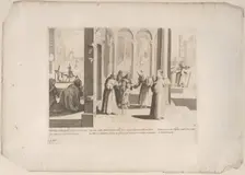 Episode 22: Saint Bernardino heals a boy with a facial sore; Episode 23: The people mak..., 1610-39. Creator: Bernardino Capitelli