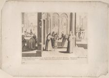 Episode 22: Saint Bernardino heals a boy with a facial sore; Episode 23: The people mak..., 1610-39. Creator: Bernardino Capitelli