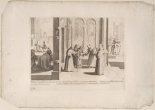 Episode 22: Saint Bernardino heals a boy with a facial sore; Episode 23: The people mak..., 1610-39. Creator: Bernardino Capitelli