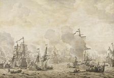 Episode from the Battle between the Dutch and Swedish Fleets in the Sound, 8 Nov 1658, 1658-1693. Creator: Willem van de Velde I