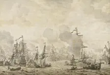 Episode from the Battle between the Dutch and Swedish Fleets in the Sound, 8 Nov 1658, 1658-1693. Creator: Willem van de Velde I