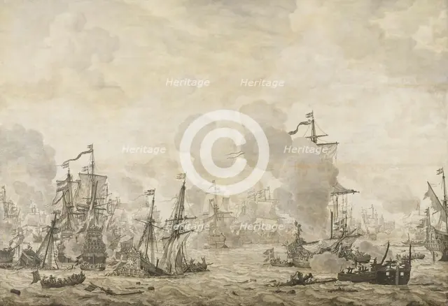Episode from the Battle between the Dutch and Swedish Fleets in the Sound, 8 Nov 1658, 1658-1693. Creator: Willem van de Velde I.