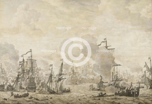 Episode from the Battle between the Dutch and Swedish Fleets in the Sound, 8 Nov 1658, 1658-1693. Creator: Willem van de Velde I.
