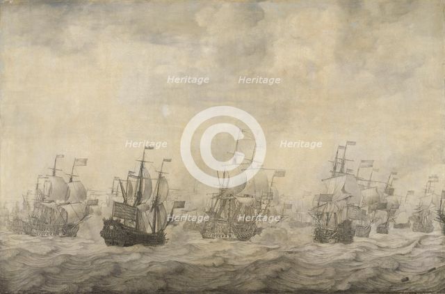 Episode from the Four Days' Battle, 11-14 June 1666, of the Second Anglo-Dutch War, 1665-67, 1668. Creator: Willem van de Velde I.