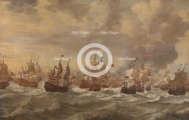 Episode from the Four Days' Naval Battle (11-14 June 1666), in or after 1666-in or before 1672. Creator: Willem van de Velde I.