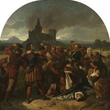 Episode from the German Peasants War (The Murder of Count Helfenstein near Weinsberg), ca 1867. Creator: Eichler, Hermann (1839-1901)