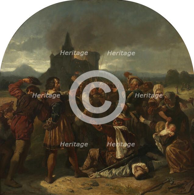 Episode from the German Peasants' War (The Murder of Count Helfenstein near Weinsberg), ca 1867. Creator: Eichler, Hermann (1839-1901).