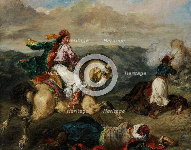 Episode from the Greek War of Independence, 1856. Creator: Delacroix, Eugène (1798-1863).