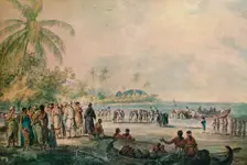 Episode in Captain Cook's Voyages late 18th century. Artist: John Webber