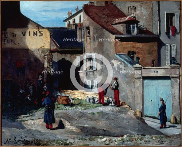 Episode of the Commune, rue des Rosiers, in Montmartre, 1875. Creator: Auguste Lepere.
