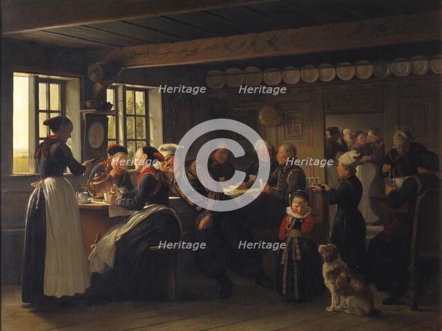 Episode of a feast at Amager, 1854. Creator: Julius Exner.