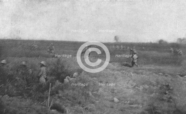 'Episodes de l'offensive de la Somme; le 2 juillet, dans la region d'Herbecourt: depart de..., 1916. Creator: Unknown.