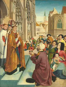 Episodes from the Life of a Bishop Saint, c. 1500. Creator: Master of Saint Gilles