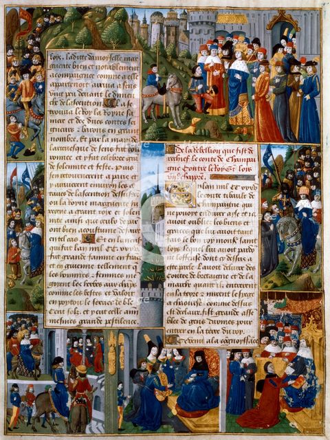 Episodes from the rebellion of Thibaut de Champagne, 15th century. Artist: Unknown