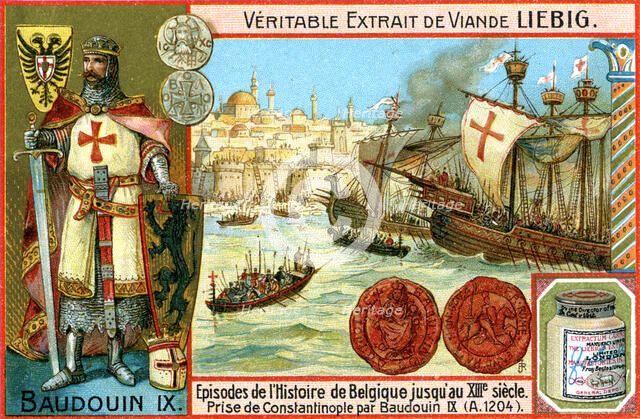 Episodes in the history of Belgium up until the 13th century: Baldwin I of Constantinople, (c1900). Artist: Unknown