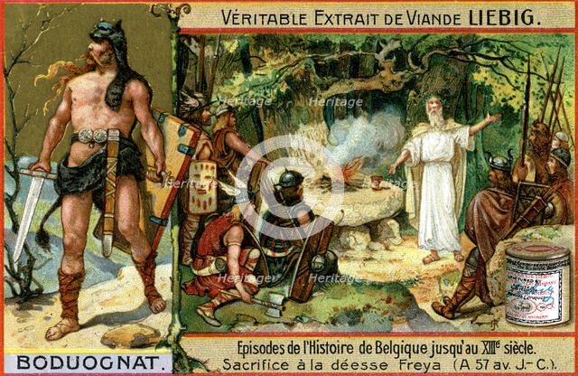 Episodes in the history of Belgium up until the 13th century: Boduognatus, (c1900). Artist: Unknown