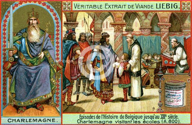 Episodes in the history of Belgium up until the 13th century: Charlemagne, (c1900). Artist: Unknown