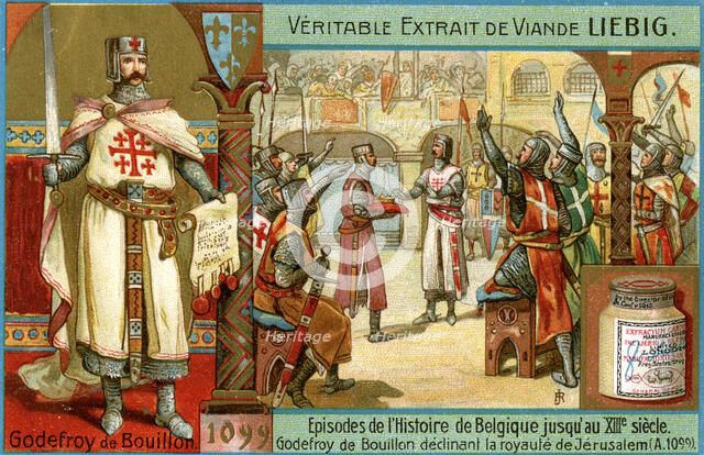 Episodes in the history of Belgium up until the 13th century: Godfrey of Bouillon, (c1900). Artist: Unknown