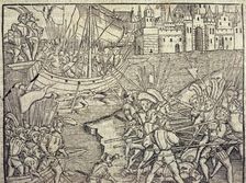 Episodes of the conquest of Peru, illustration from the book Historia General de las Indias y Nu…