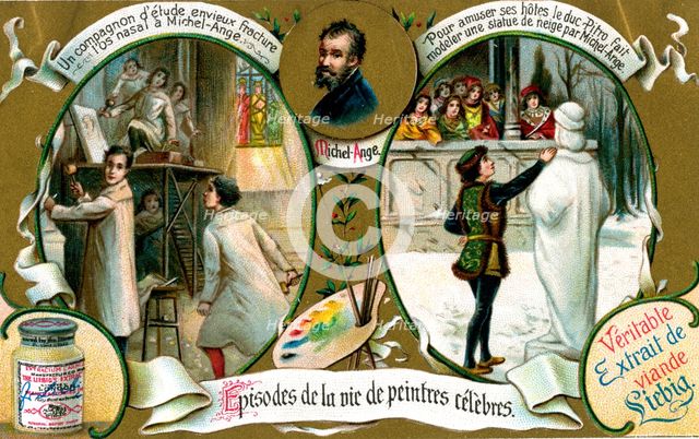 Episodes of the Life of Famous Painters: Michelangelo, (c1900). Artist: Unknown